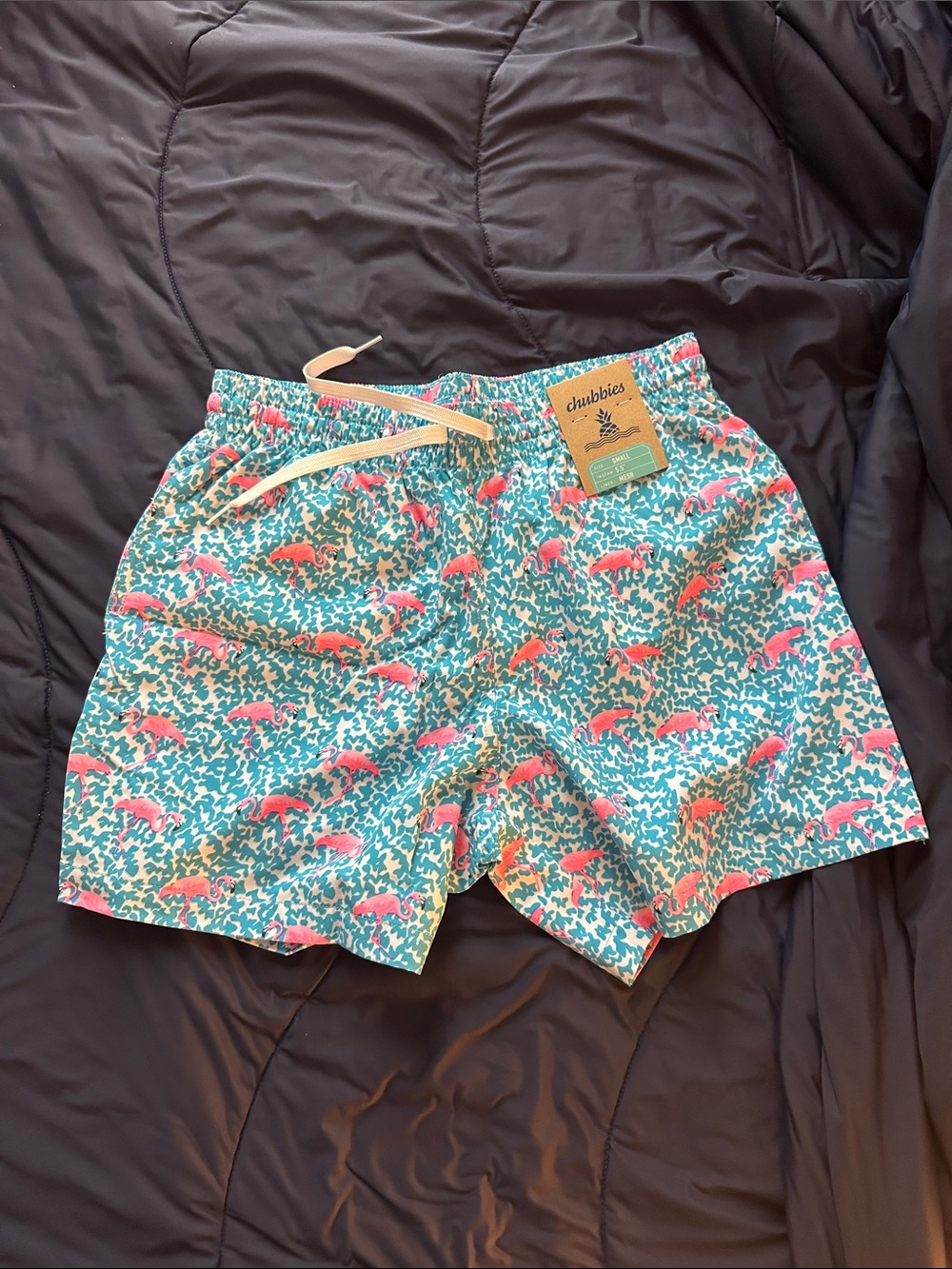 Chubbies Flamingo Mesh-Lined Swim Trunks